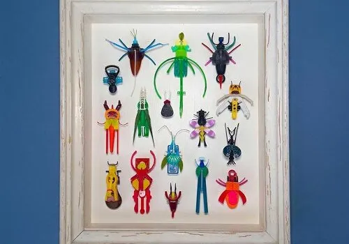 Plastic Reborn: Discarded Fragments Transform into Delicate Insect Art